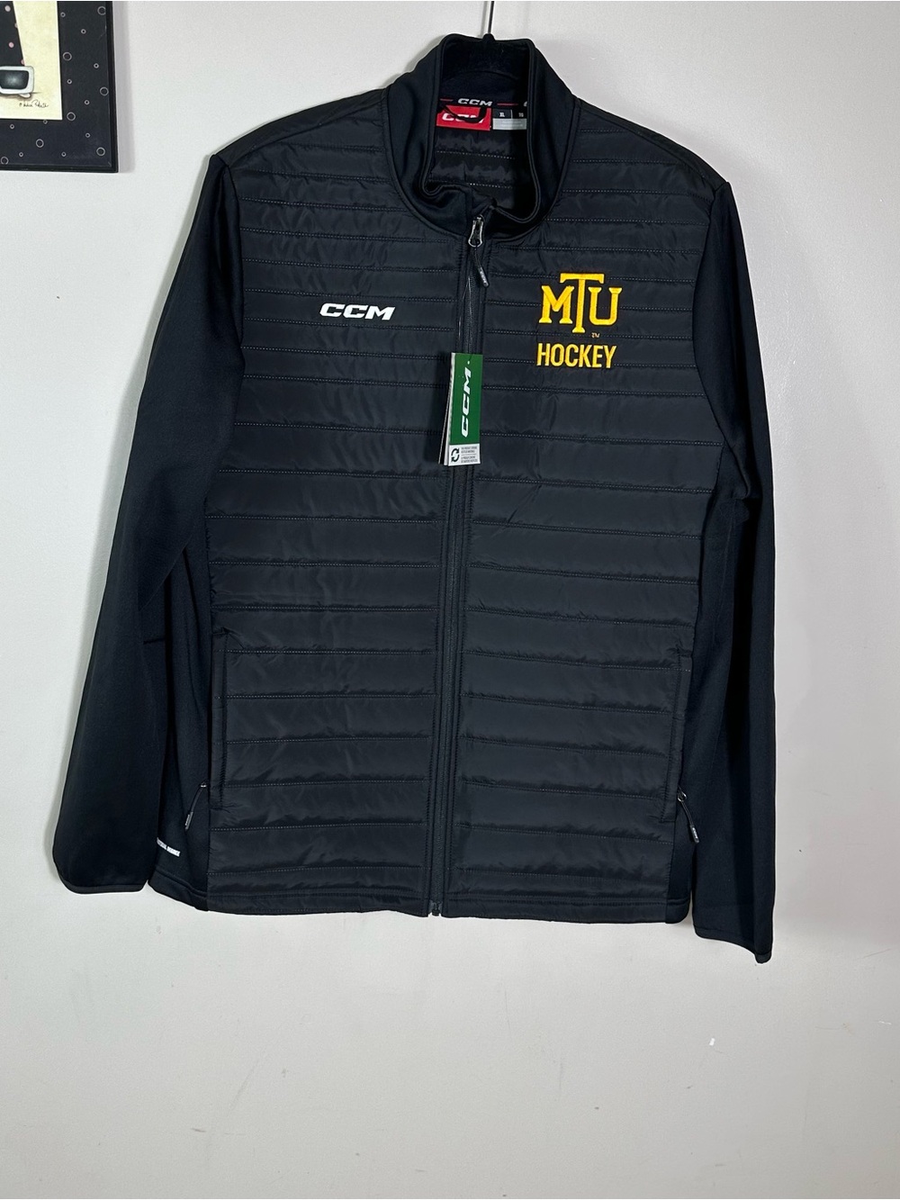 CCM Black MTU Hockey Lightweight Quilted Jacket